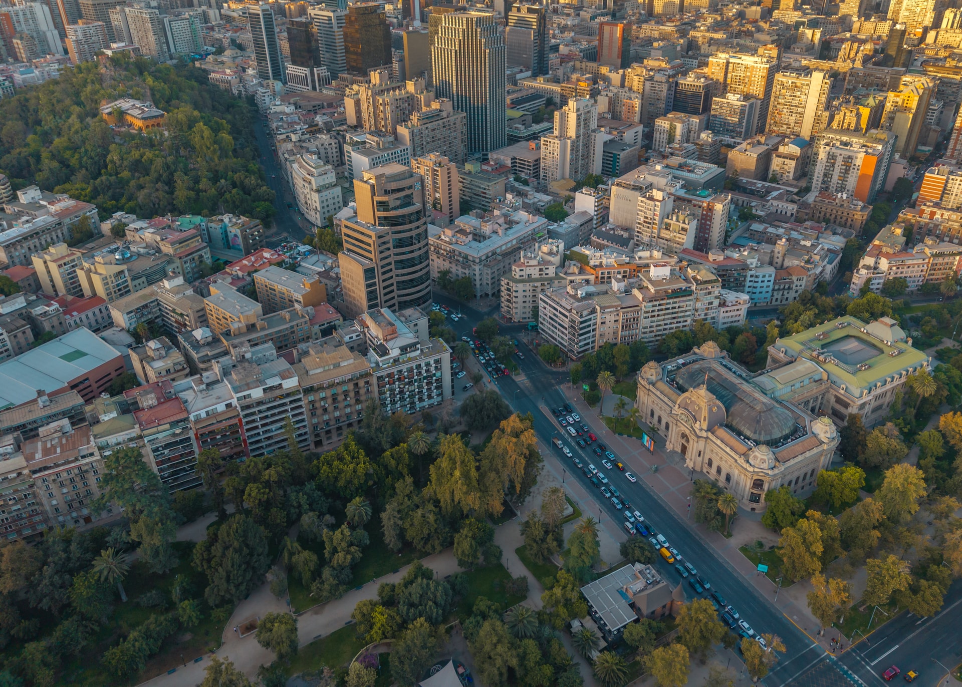 Aerial view of Santiago neighborhood